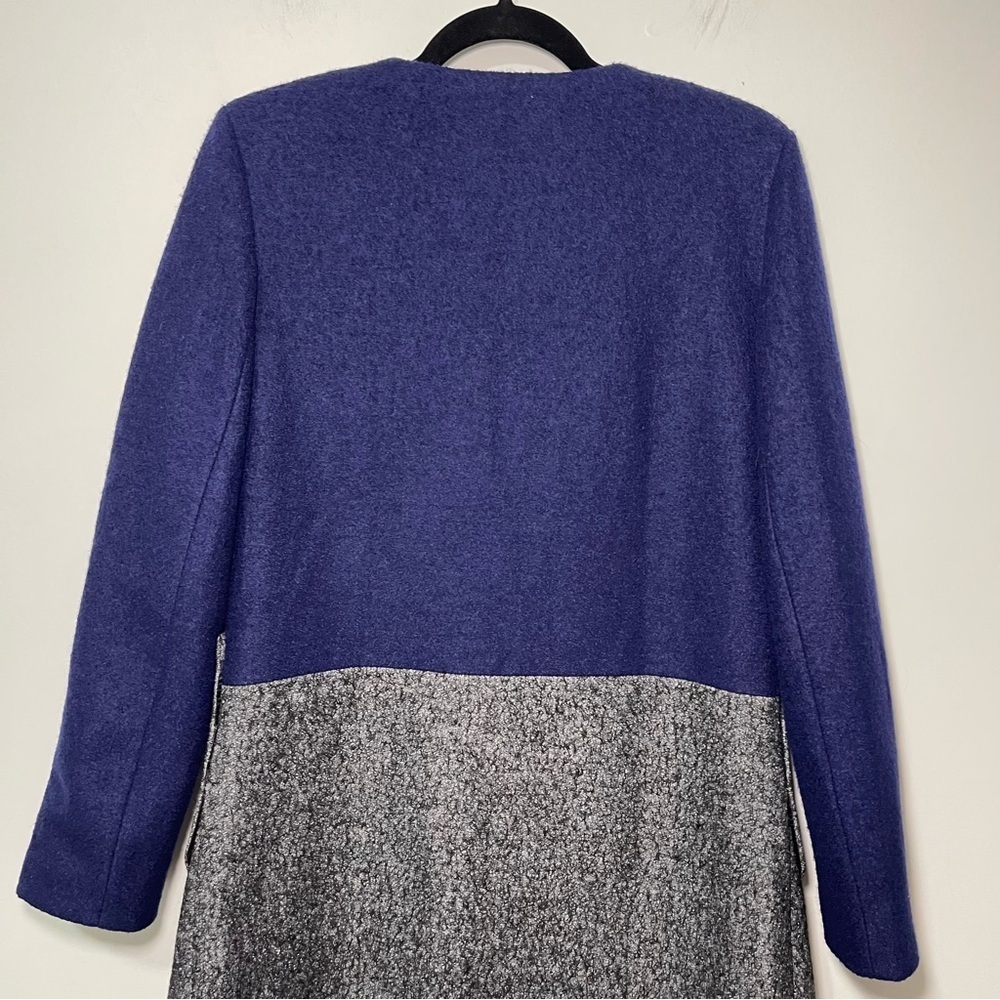 AngelEye London Wool Blend Colorblock fall layering Coat Blue Gray Women’s US8 - Picture 9 of 11